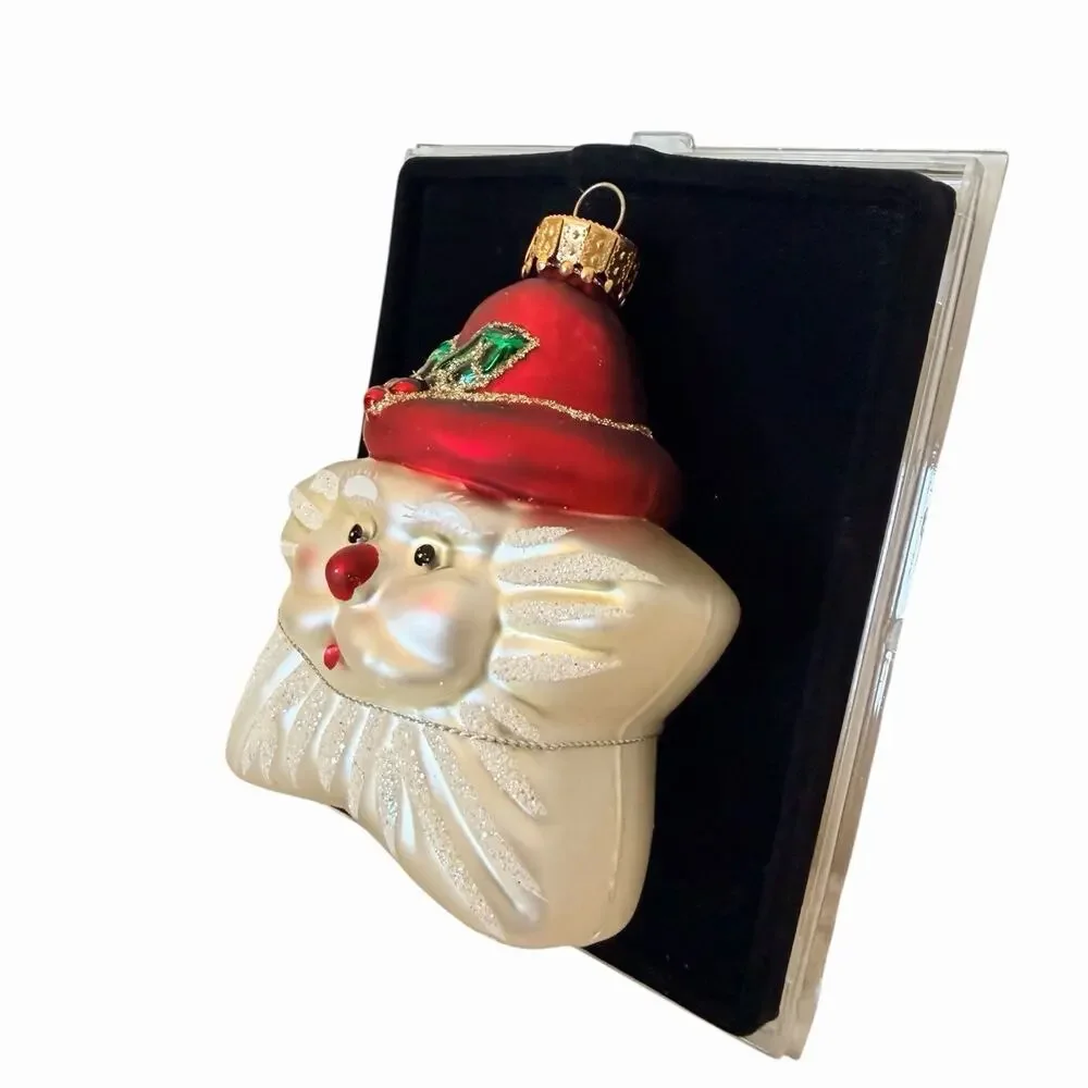 Vintage Santa Clause Star Christmas Ornament Hand Painted BNIB